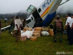 Penampakan Pesawat Caravan yang Terjungkal di Bandara Ilaga karena Masalah Rem