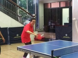 Usai Main Voli, Sri Mulyani Main Tenis Meja Bareng Pejabat Kemenkeu