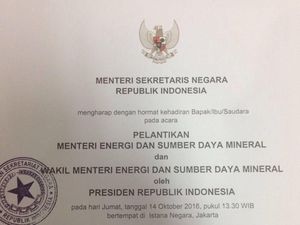 Presiden Jokowi Lantik Menteri ESDM Pukul 13.30 WIB, Siapa?