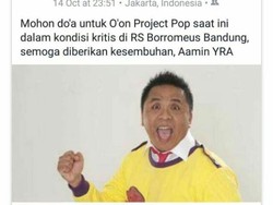 Sempat Koma, Oon Project Pop Berjuang Agar Tak Ada Pembuluh Darah Pecah