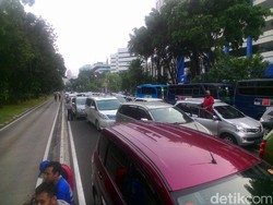 Begini Kemacetan di Jl Merdeka Barat dan Utara, Lalin Menuju Harmoni Dialihkan