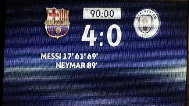 Messi <I>Hat-trick</I>, Barcelona Lumat City 4-0