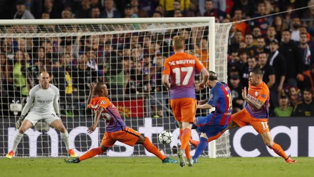 Messi <I>Hat-trick</I>, Barca Sementara Ungguli City 3-0