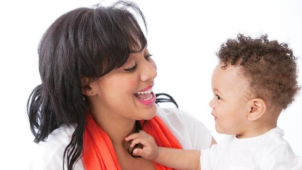 Ilustrasi ibu dan anak laki-laki