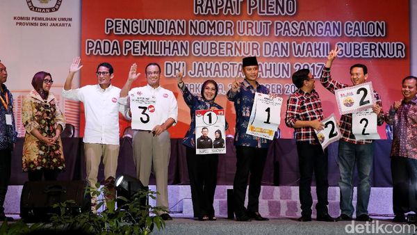 Pengambilan Nomor Urut Pilgub DKI
