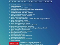 Ayo Dukung Wakil Indonesia di World Halal Torism Awards 2016