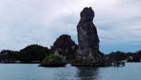 Batu Pensil Raksasa di Tengah Laut Raja Ampat