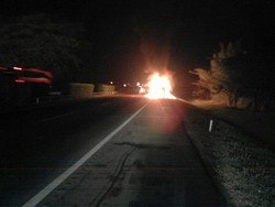 Alat Berat Terbakar di KM 84 Tol Merak, Lalin Macet 2 Km