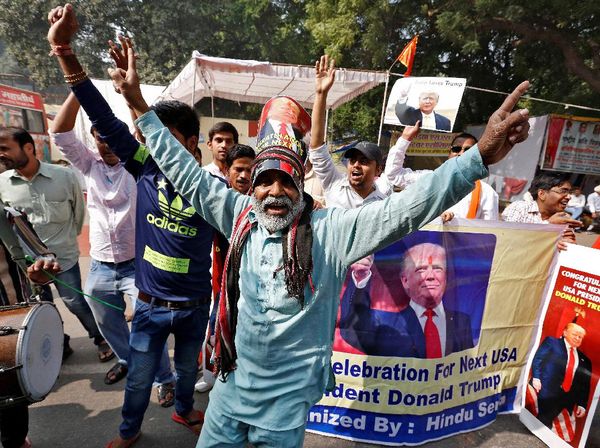 Kelompok Hindu Sena di India Rayakan Kemenangan Trump