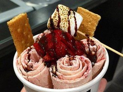 Tipis Lembut Es Krim Gulung yang Enak dari Thailand!
