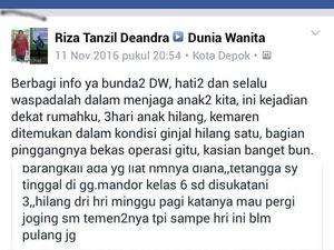 Ramai di Medsos Bocah SD Depok Diculik dan Diambil Ginjalnya, Ini Kata Polisi Ramai di Medsos Bocah SD Depok Diculik dan Diambil Ginjalnya, Ini Kata Polisi