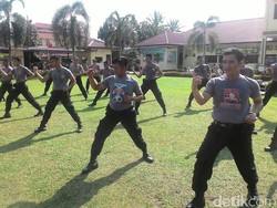 Jelang Pilkada, Personel Polres Kampar Tingkatkan Kemampuan Bela Diri