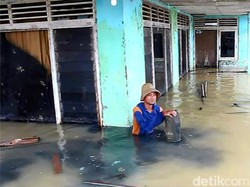 Luapan Sungai dan Rob Merendam Ratusan Rumah di Kandanghaur Indramayu