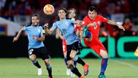 Dalam Kualifikasi Piala Dunia 2018 zona CONMEBOL di Estadio Nacional Julio Martinez Pradanos, Santiago, Rabu (16/11/2016) pagi WIB, Uruguay sempat unggul lewat Edinson Cavani. REUTERS/Rodrigo Garrido.