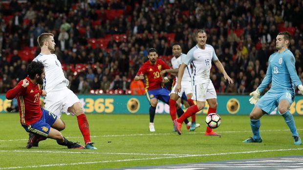 Dua Gol Spanyol di Menit-Menit Akhir Batalkan Kemenangan Inggris