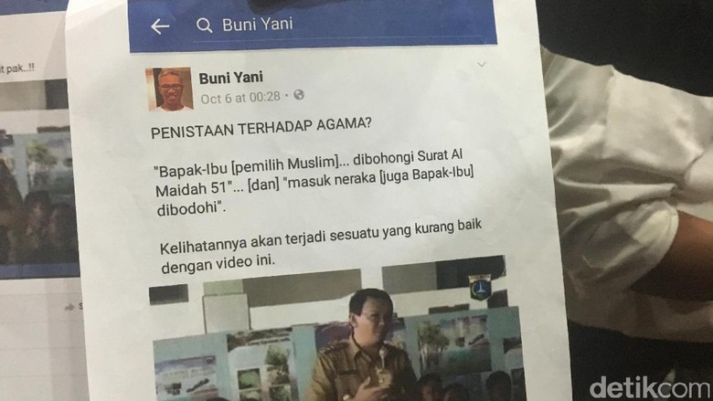 Polisi: Buni Yani Sengaja Posting Status di Video Ahok untuk Ajak Diskusi