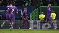 Karim Benzema merayakan gol. Rafael Marchante/Reuters/detikFoto.