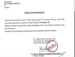 Karyawan PT Adhi Karya Di-SP3 Gara-gara Hina Gus Mus di Twitter