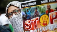 Aksi Solidaritas untuk Rohingya di Kedutaan Myanmar