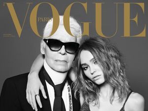 Putri Johnny Depp Pose Bareng Karl Lagerfeld di Vogue Paris