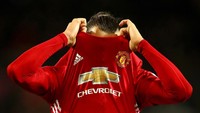 Satu gol dibuat Zlatan Ibrahimovic saat Manchester United berhadapan dengan West Ham United. Sayangnya itu tak cukup memberi The Red Devils kemenangan dalam laga yang tuntas dengan 1-1. (Foto: Getty Images Sport/Clive Brunskill)