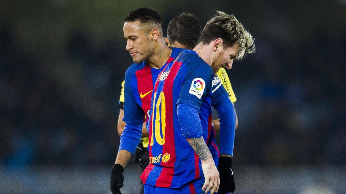 Lionel Messi dan Neymar (Juan Manuel Serrano Arce/Getty Images)