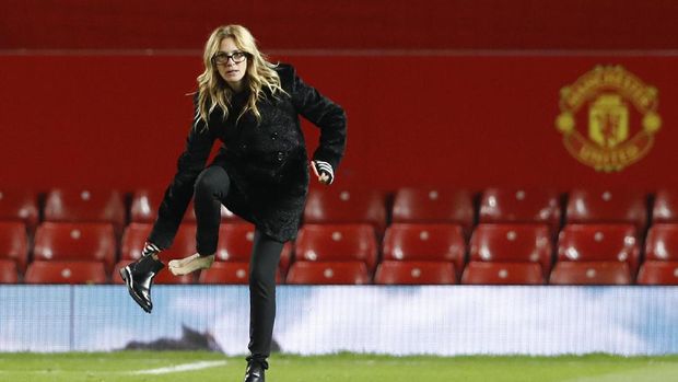 Julia Roberts ketika menyaksikan pertandingan Manchester United.