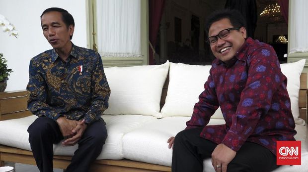 Presiden Joko Widodo dan Ketua Umum PKB Muhaimin Iskandar, di Istana Merdeka, Jakarta, beberapa waktu lalu.