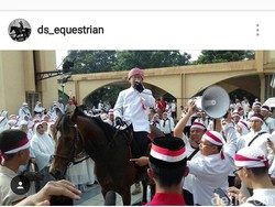 Naik Kuda, Aa Gym Hadir di Apel Nusantara Bersatu di Gasibu