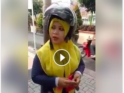 Viral! Video Ibu-ibu yang Protes Akibat Ditilang Pakai Helm Berlabel SNI