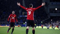 Zlatan Ibrahimovic merayakan gol yang dicetak di menit ke-42. Andrew Yates/Reuters/detikFoto.