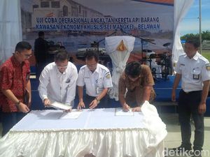KA Peti Kemas dari Sei Mangkei ke Belawan Diuji Coba, Ini Harapan Pemprov Sumut KA Peti Kemas dari Sei Mangkei ke Belawan Diuji Coba, Ini Harapan Pemprov Sumut