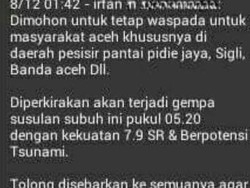 Beredar Info Gempa Susulan 7,9 SR di Pidie Aceh, BMKG: Itu Hoax
