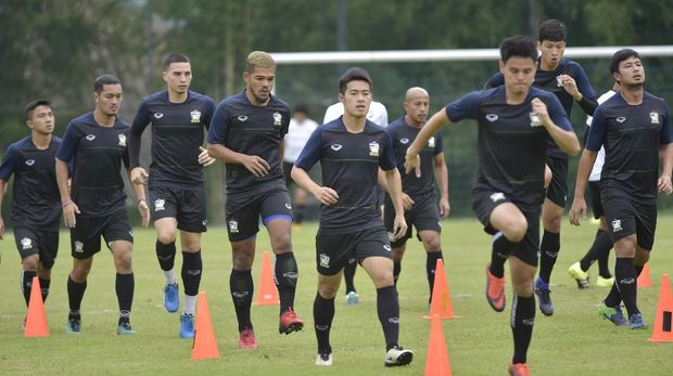 Timnas Thailand ketika bertandang ke Indonesia pada final Piala AFF 2016.