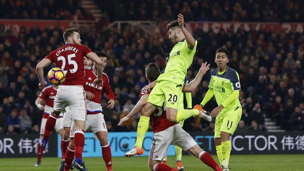 Lallana Dua Gol, Liverpool Hantam Middlesbrough 3-0