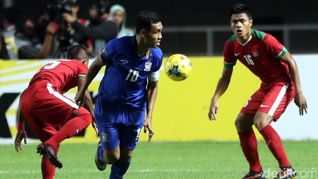Teerasil Dangda Tajam di Depan Gawang Indonesia