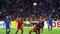 Sebelum saling berhadapan di final pada 2016, Thailand dan Indodnesia jumpa di fase grup. Thailand kala itu menang 4-2. (Foto: Detiksport/Rachman Haryanto)