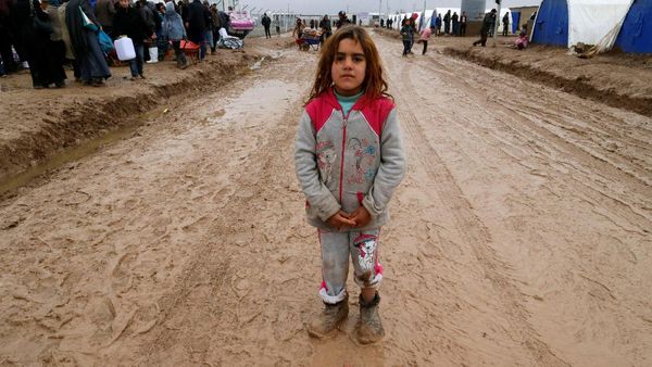 Potret Anak-anak Pengungsi Mosul di Kamp Khazer