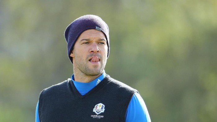 ST ANDREWS, SCOTLAND - OCTOBER 04:  Michael Ballack in action during a practise round for the Alfred Dunhill Links Championship at The Old Course on October 4, 2016 in St Andrews, Scotland.  (Photo by Richard Heathcote/Getty Images)