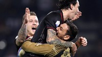 Para pemain AC Milan melakukan perayaan. Ibraheem Al Omari/Reuters/detikFoto.