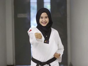 Foto: Hijab Ala Lia Mansur, Juara Taekwondo Internasional Asal Yogyakarta