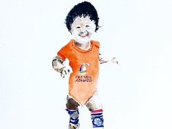 Artistik! Kakek Berusia 75 Tahun Ini Melukis tentang Cucunya