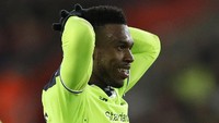 Ekspresi Daniel Sturridge saat gagal mencetak gol. Reuters / John Sibley.