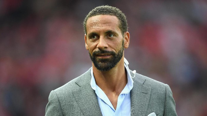 MANCHESTER, ENGLAND - AUGUST 03: Rio Ferdinand looks on during the Wayne Rooney Testimonial match between Manchester United and Everton at Old Trafford on August 3, 2016 in Manchester, England.  (Photo by Michael Regan/Getty Images)