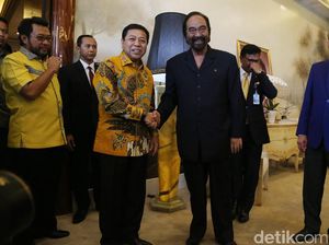 Kunjungan Balasan, Novanto Temui Surya Paloh di Kantor NasDem