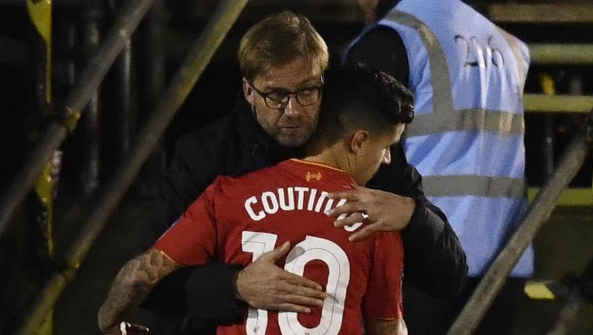 Juergen Klopp menilai Philippe Coutinho mirip dengan Alessandro del Piero. Foto: Reuters / Dylan Martinez