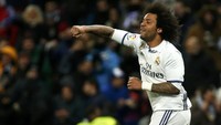 Marcelo merayakan gol di menit ke-69. Pool/Juan Medina/Reuters/detikFoto.