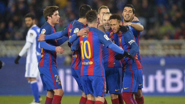 Penalti Neymar Menangkan Barca di Kandang Sociedad