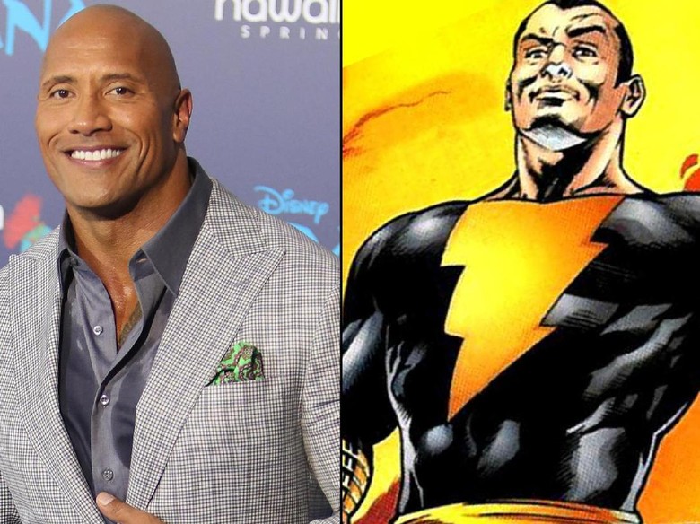 Dwayne Johnson jadi Black Adam. Foto: David Livingston/Getty Images, DC Comics