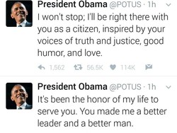 Pamitan, Presiden Obama: Kehormatan Bagi Saya Melayani Warga AS